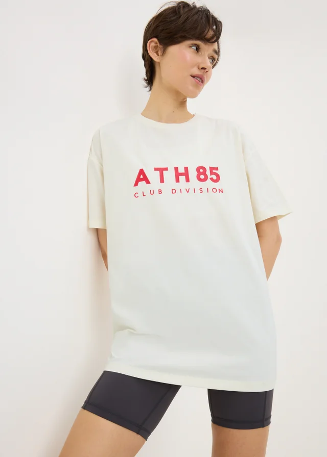 Souluxe Cream Slogan Sports T-Shirt