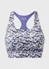 Souluxe Blue Mottle Print Sports Crop Top - Small Image 4