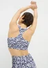 Souluxe Blue Mottle Print Sports Crop Top - Small Image 3