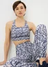 Souluxe Blue Mottle Print Sports Crop Top - Small Image 2