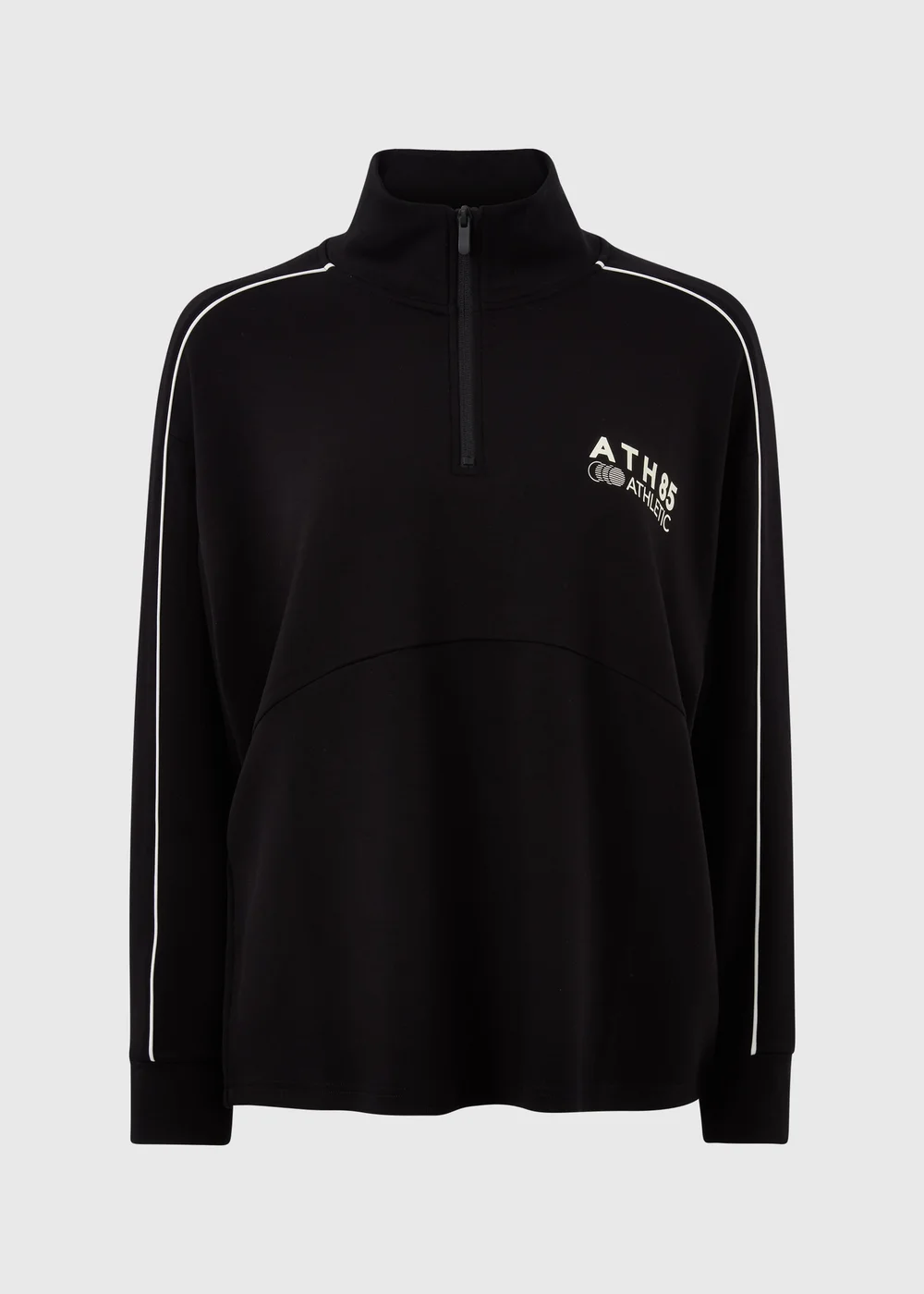 Souluxe Black Piped Funnel Neck Co Ord Sweatshirt - L Image 4
