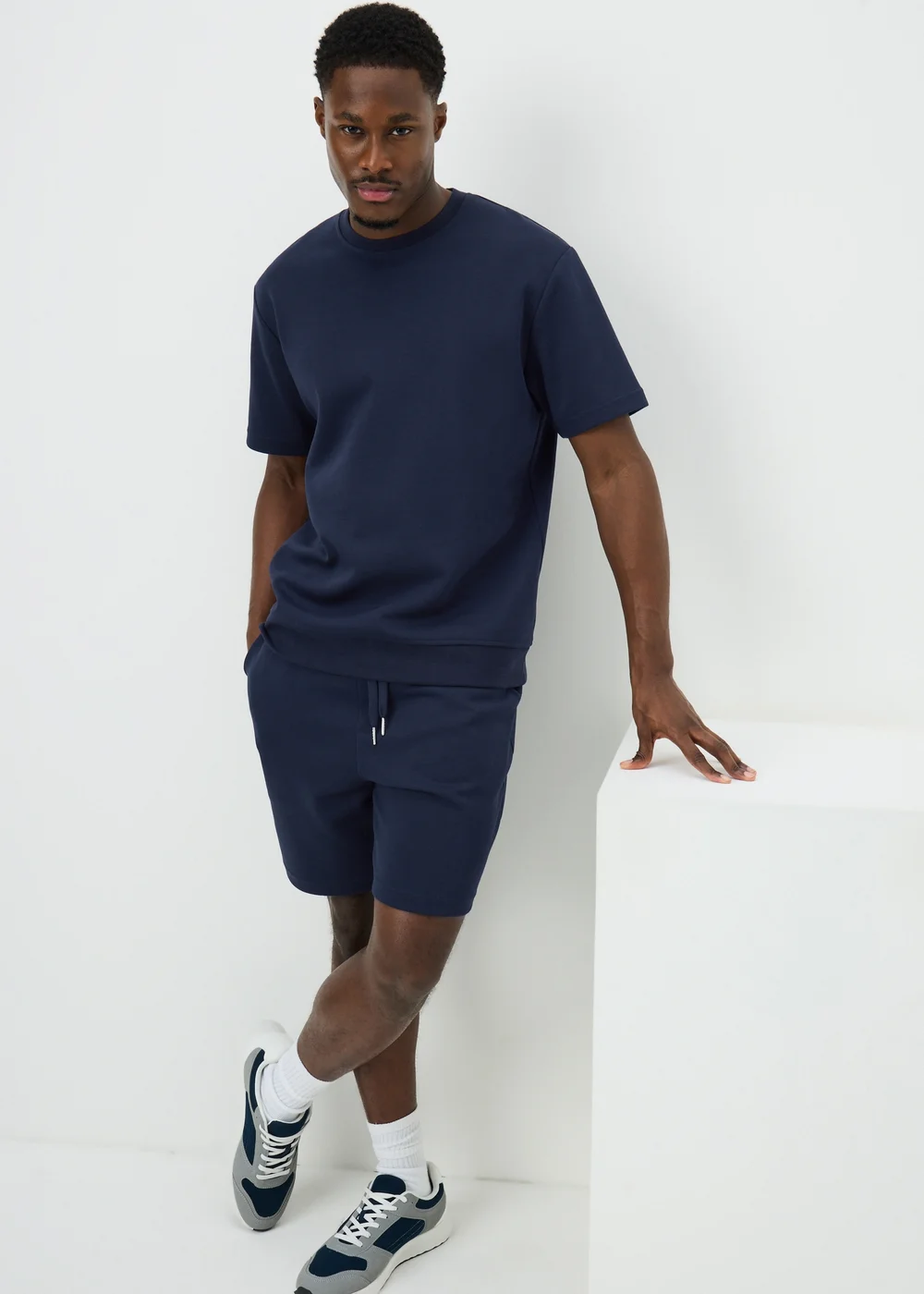 Navy Elevated Co Ord T-Shirt - Small Image 3