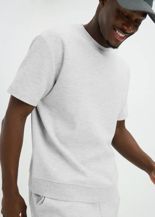 Grey Marl Elevated Co Ord T-Shirt - Small Image 2