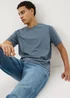 Blue Textured T-Shirt - Small Image 1