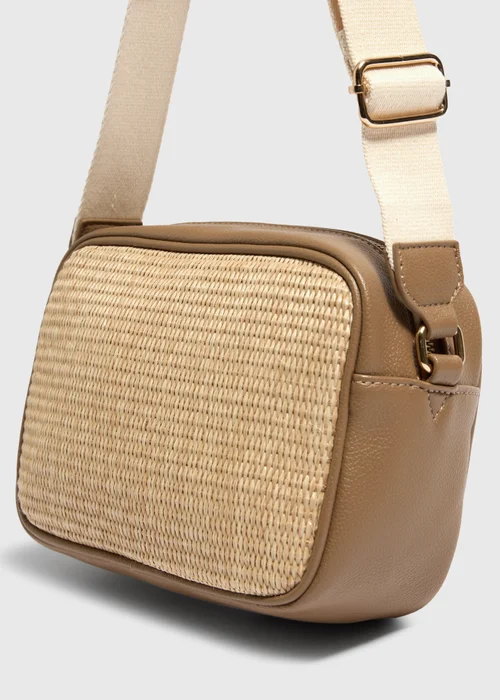 Natural Straw Camera Bag - One Size Image 4