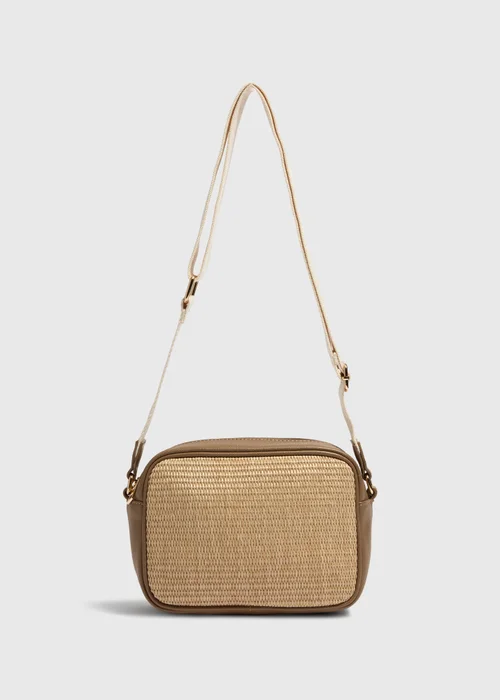 Natural Straw Camera Bag - One Size Image 3