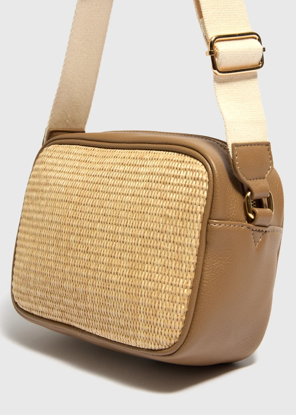 Natural Straw Camera Bag - One Size Image 2