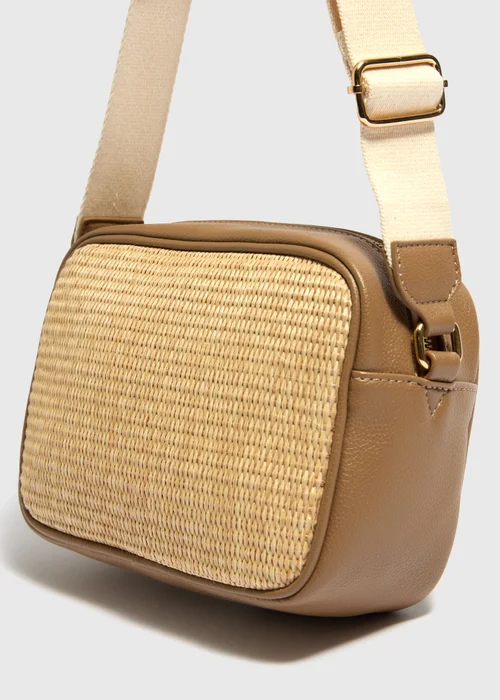 Natural Straw Camera Bag - One Size Image 2