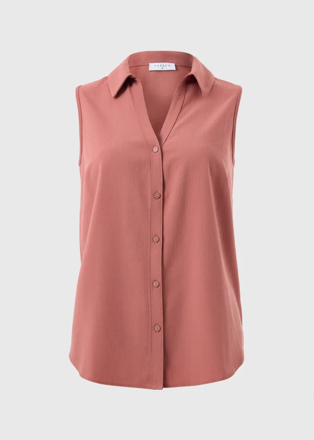Pink Sleeveless Clipper Shirt