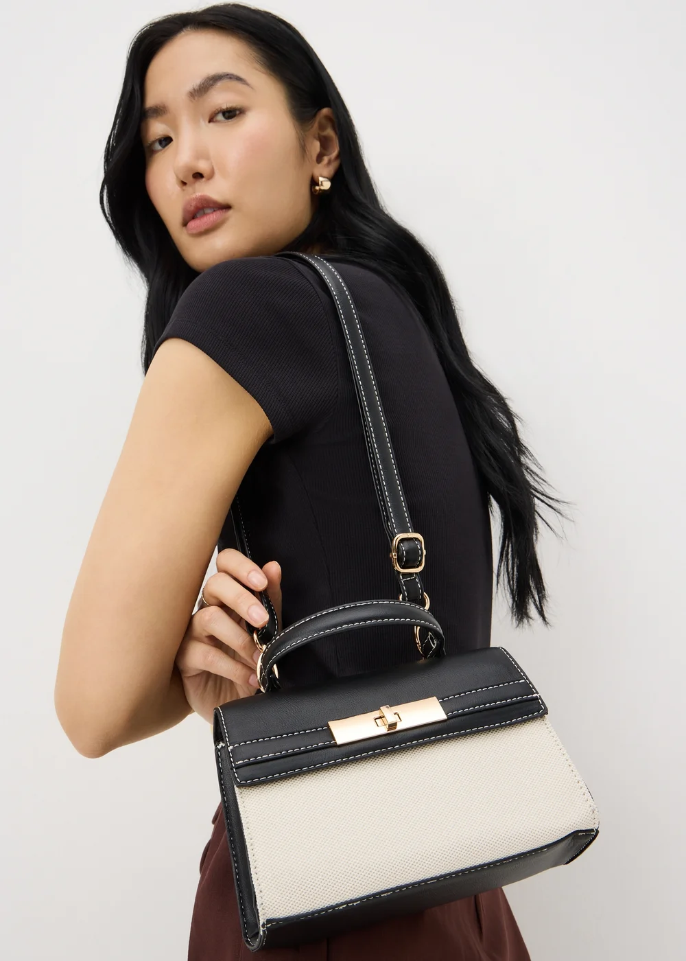 Black Purse Crossbody Bag - One Size Image 1