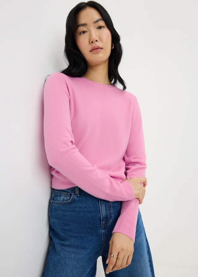 Bright Pink Supersoft Crew Neck Jumper