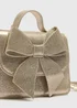 Girls Gold Bow Occasion Bag - One Size Image 2