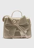 Girls Gold Bow Occasion Bag - One Size Image 1