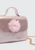 Girls Pink Glitter Flower Bag - One Size Image 2