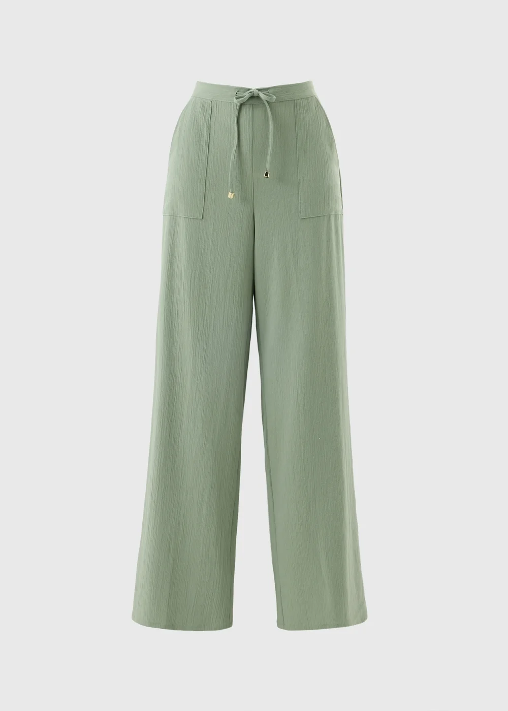 Sage Green Full Length Clipper Trousers - Size 8 Image 1