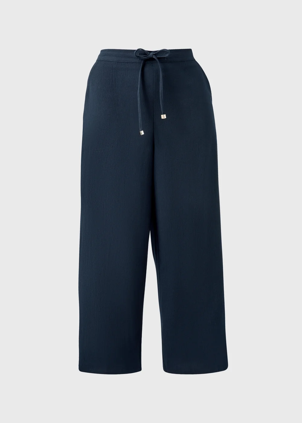 Navy Cropped Clipper Trousers - Size 8 Image 1