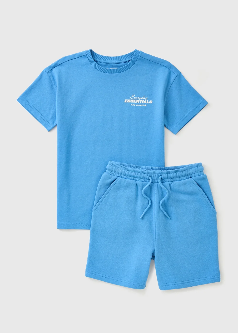 Boys Blue Essentials Top & Short Set (7-15yrs) - Age 7 Years Image 1