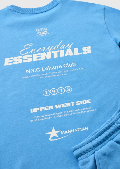 Boys Blue Essentials Top & Short Set (7-15yrs) - Age 7 Years Image 2