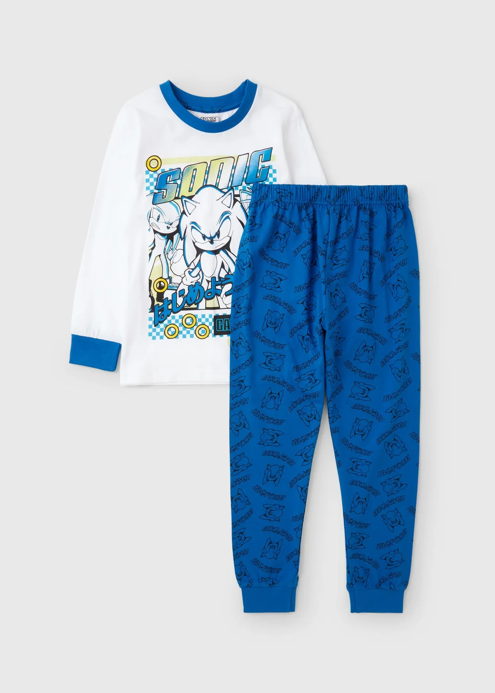 Sonic Boys Blue Long Pyjama Set (4-12yrs) - Age 4 Years Image 1
