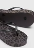 Mocha Animal Print Platform Flip Flops - Small Image 2