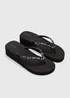 Black Wedge Flip Flops - Small Image 1