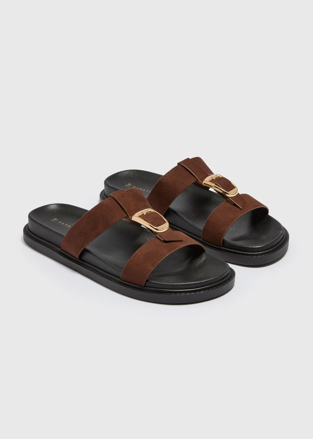 Chocolate Brown T Bar Buckle Footbed Sandals - Size 3 Image 1