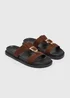 Chocolate Brown T Bar Buckle Footbed Sandals - Size 3 Image 1