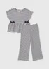 Girls Navy Stripe Crinkle Top & Trouser Set (1-7yrs) - 1 to 1 half years Image 1