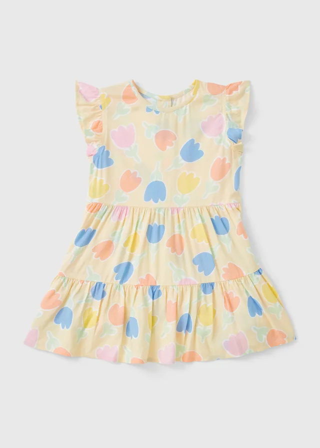 Girls Yellow Tulip Dress (1-7yrs)