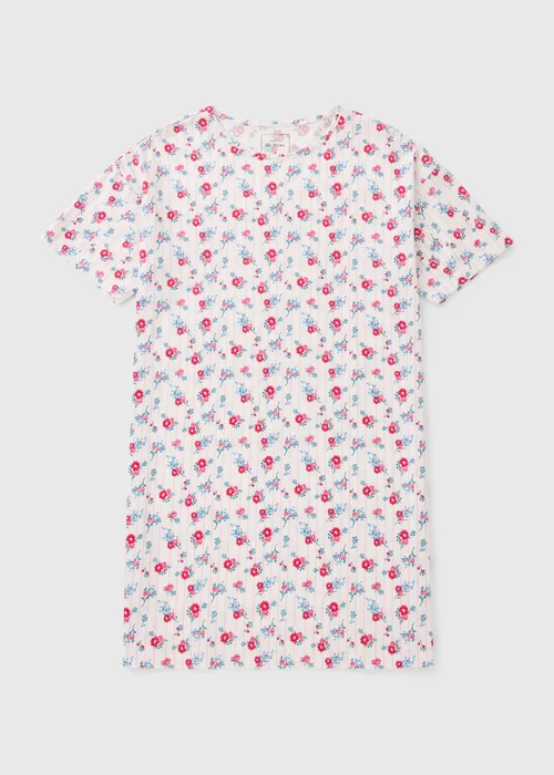 White Floral T-Shirt Nightie - Extra small Image 3
