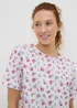 White Floral T-Shirt Nightie - Extra small Image 1