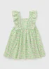 Girls Green Daisy Crinkle Dress (1-7yrs) - 1-1.5 Yrs Image 1