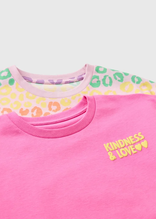 2 Pack Girls Multicolour Jersey Dresses (7-15yrs) - Age 7 Years Image 2