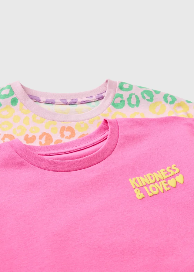 2 Pack Girls Multicolour Jersey Dresses (7-15yrs)