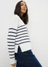 Navy Stripe Rib Hem Jumper - Extra small Image 1