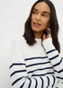 Navy Stripe Rib Hem Jumper - Extra small Image 3