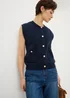 Navy Gold Button Waistcoat - Extra small Image 1