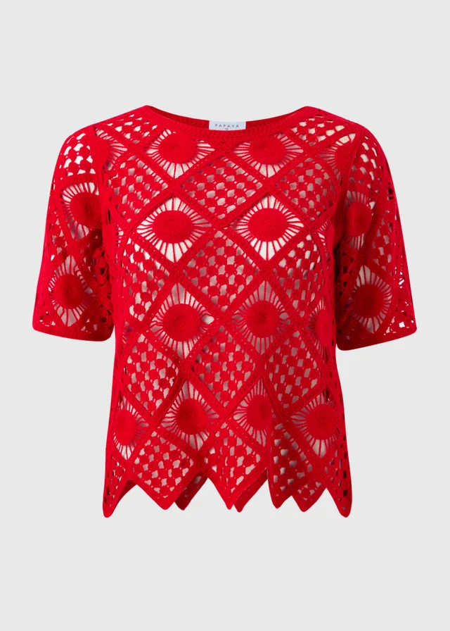 Red Crochet Top