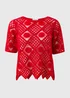 Red Crochet Top - Size 8 Image 1