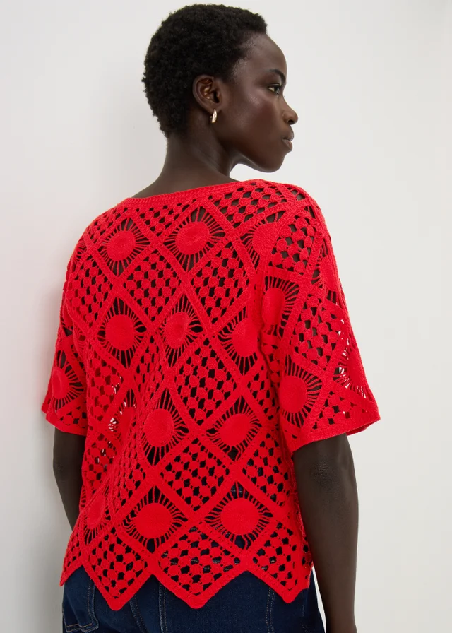 Red Crochet Top
