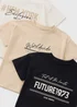 3 Pack Boys Multicolour Slogan T-Shirts (1-7yrs) - 1 to 1 half years Image 2