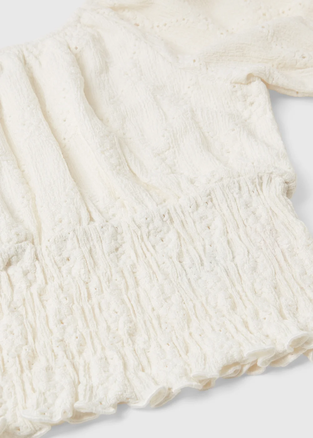 Girls Cream Broderie Top & Trouser Set (7-15yrs) - Age 7 Years Image 2