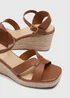 Tan Wide Fit Espadrille Wedges - Size 3 Image 2