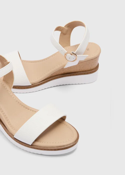 Soleflex White Comfort Wedge Sandals - Size 3 Image 2