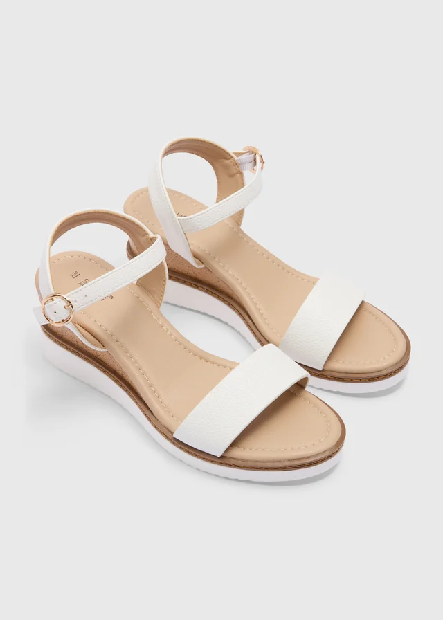 Soleflex White Comfort Wedge Sandals