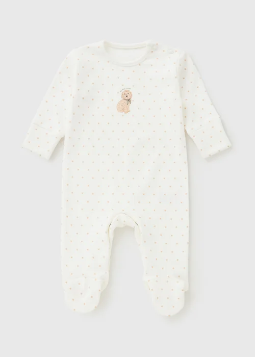 Baby Cream Dog Best Friend Sleepsuit (Newborn-18mths) - First Size Image 1