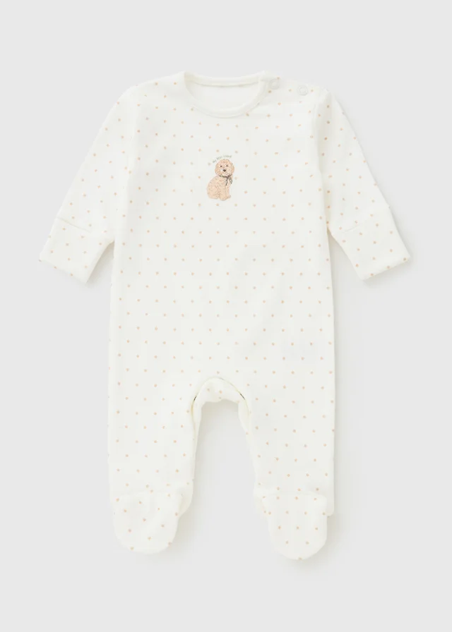Baby Cream Dog Best Friend Sleepsuit (Newborn-18mths)