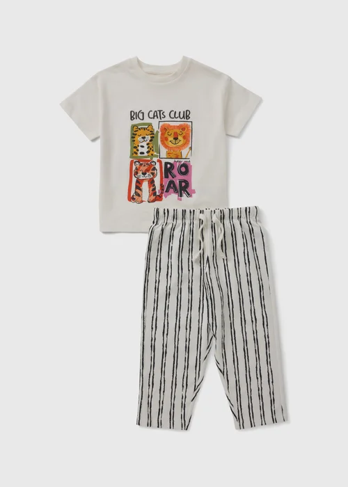 Kids Cream Big Cats Club Top & Trouser Set (1-7yrs) - 1 to 1 half years Image 1