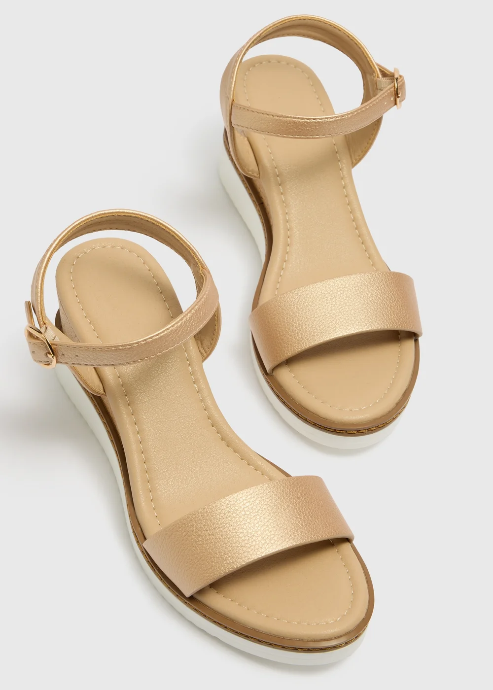 Soleflex Gold Comfort Wedge Sandals - Size 3 Image 2