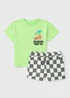 Boys Green Roaring Checkboard Top & Shorts Set (1-7yrs) - 1 to 1 half years Image 1